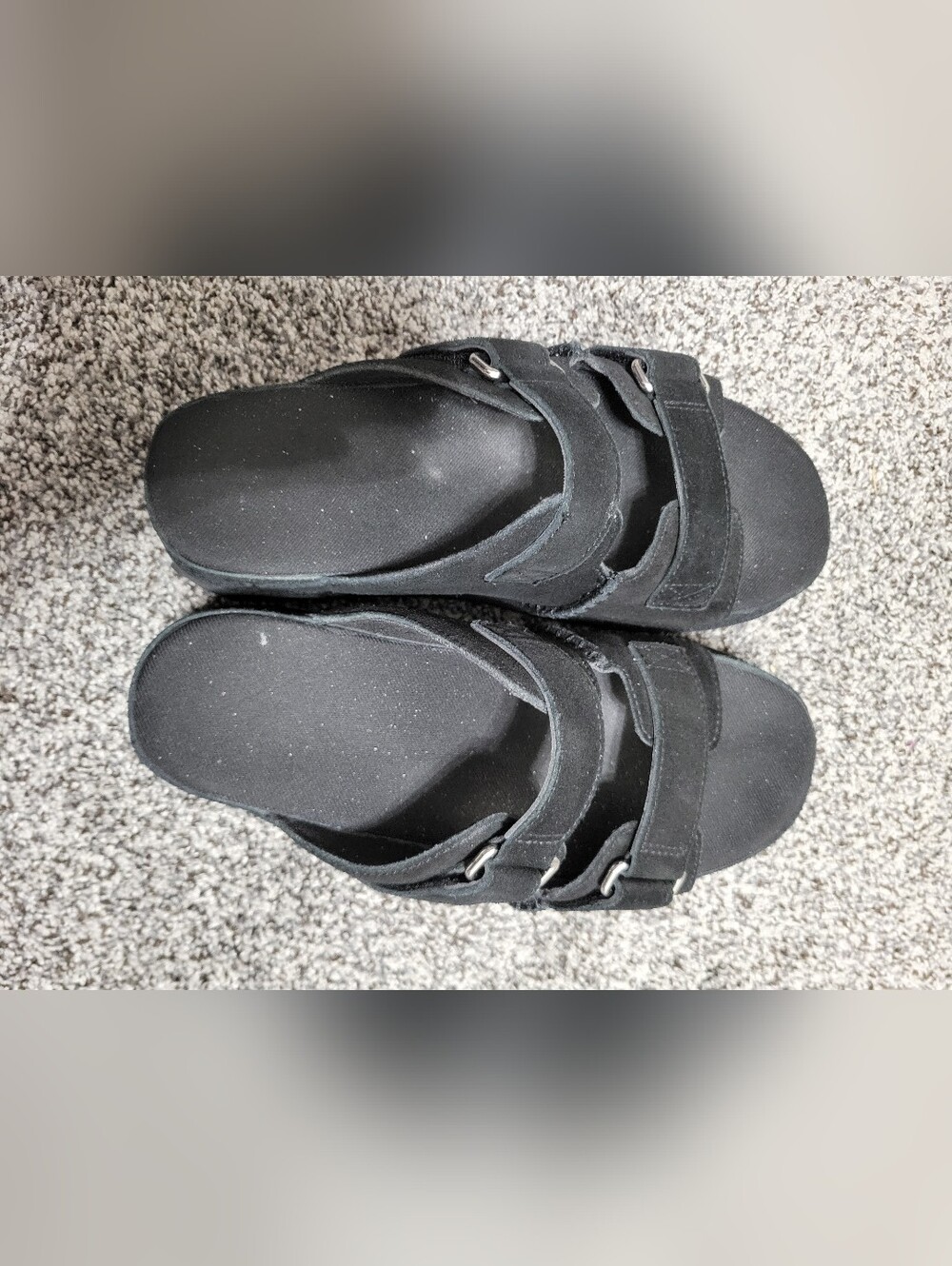 Project Cloud Leather Black Slide Sandals Silverstar Womens Platform Sz 10 - Picture 3 of 8